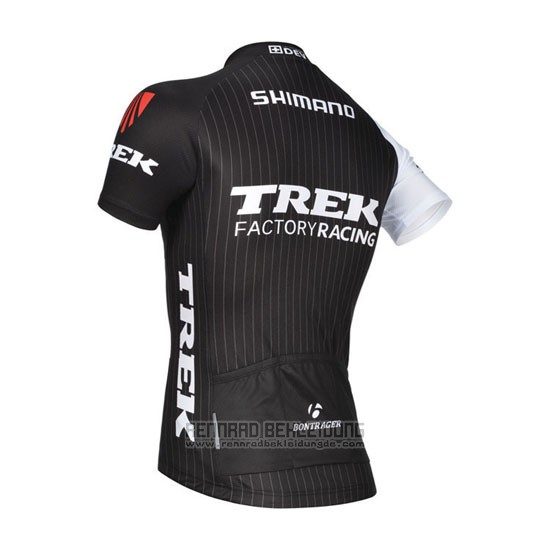 2014 Fahrradbekleidung Trek Factory Racing Shwarz und Wei Trikot Kurzarm und Tragerhose